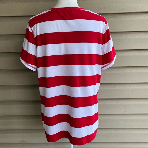 •Dress Barn• Red/White Stripe Short Sleeve Top - Size 2X - Picture 5 of 9